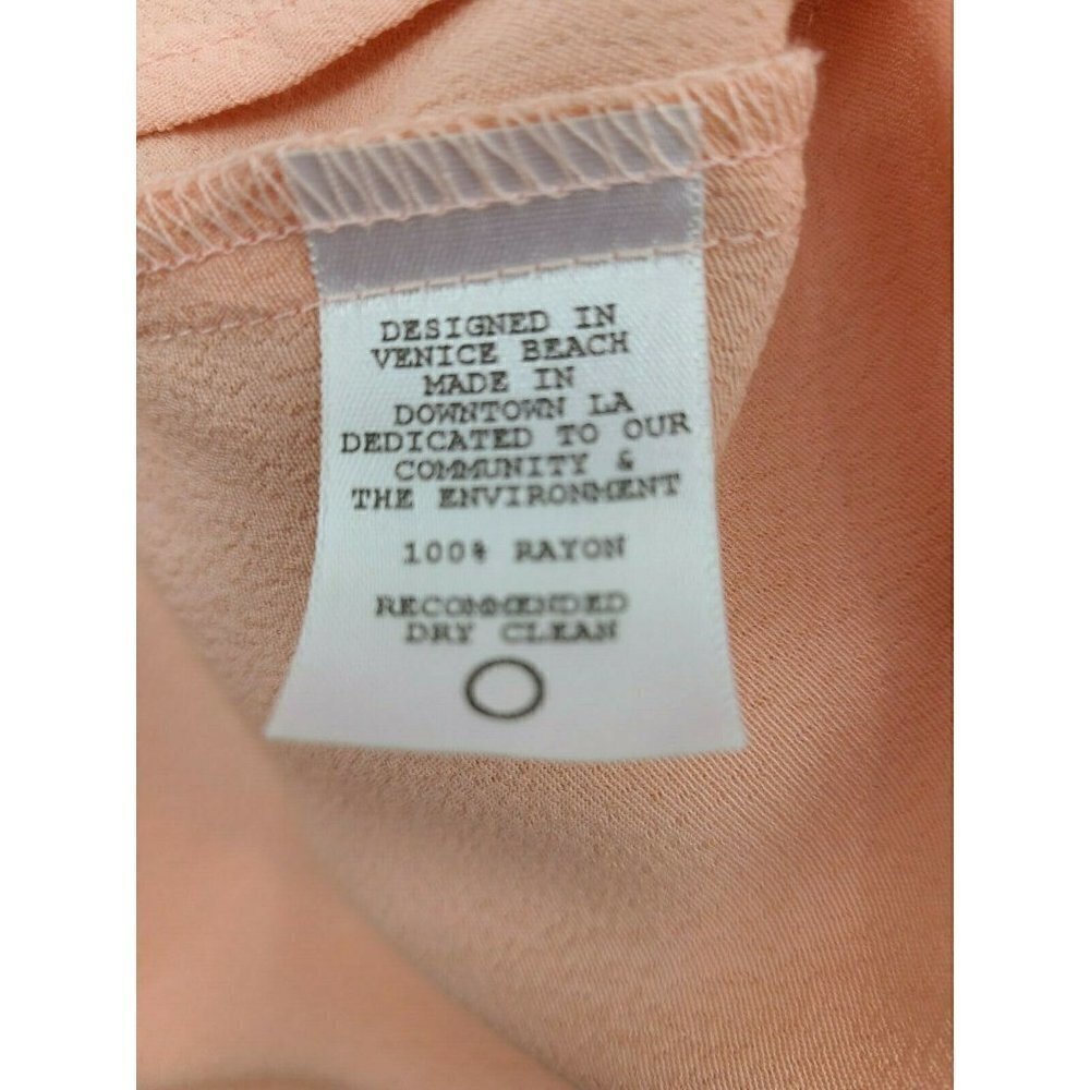 New Flynn Skye Mallory Midi Dress Womens XS Peach Rayon Cut Out Tie Back - Picture 7 of 7
